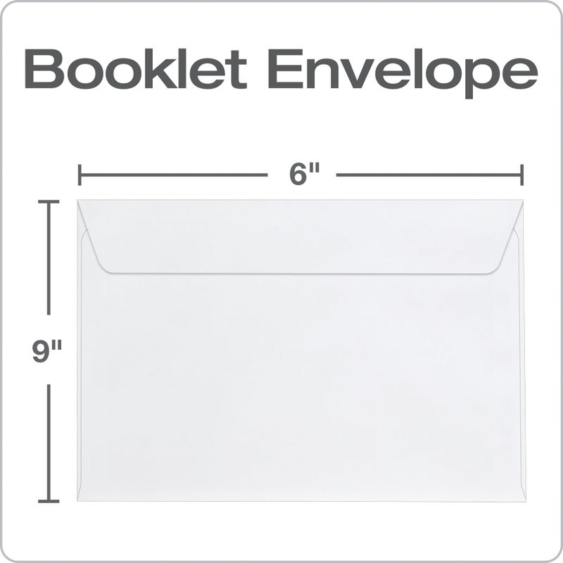 Columbian 6 x 9 Booklet Envelopes, Windowless, White, Gummed Closure, Mailing Envelopes, 100/Box (COLO915) - Image 3